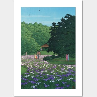 Iris garden at Meiji Shrine by Kawase Hasui Posters and Art